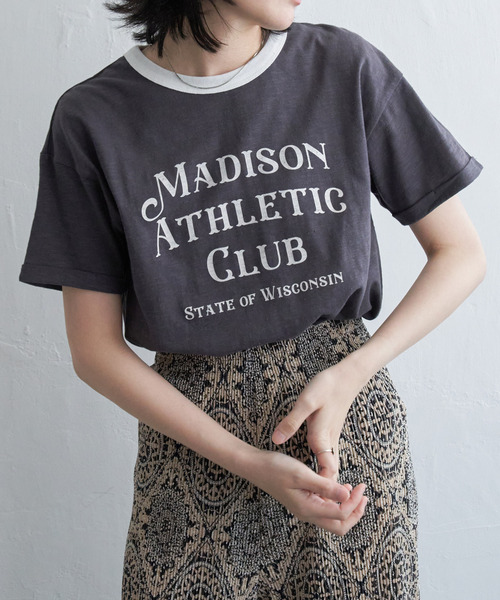 VENCEEXCHANGE(ヴァンスエクスチェンジ)の「MADISONリンガーT(Tシャツ/カットソー・レディース・オフホワイト/チャコールグレー/ライトベージュ・FREE)」の8枚目の写真