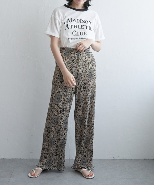 VENCEEXCHANGE(ヴァンスエクスチェンジ)の「MADISONリンガーT(Tシャツ/カットソー・レディース・オフホワイト/チャコールグレー/ライトベージュ・FREE)」の14枚目の写真