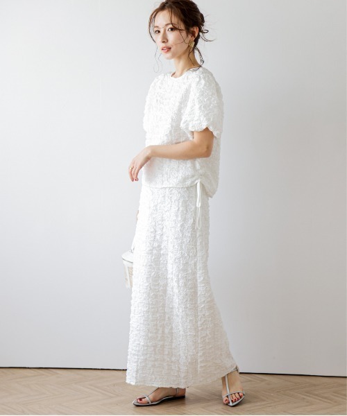 AMELY（エミリー）の「ワッフルジャカードセットアップ（セットアップ・レディース・ブラック/ホワイト/ラベンダー・フリー）」の5枚目の写真