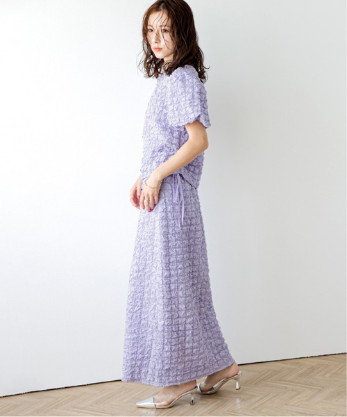 AMELY（エミリー）の「ワッフルジャカードセットアップ（セットアップ・レディース・ブラック/ホワイト/ラベンダー・フリー）」の14枚目の写真