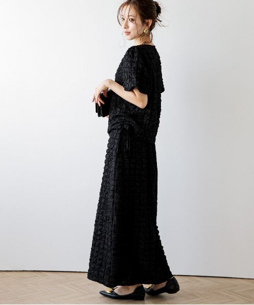 AMELY（エミリー）の「ワッフルジャカードセットアップ（セットアップ・レディース・ブラック/ホワイト/ラベンダー・フリー）」の9枚目の写真