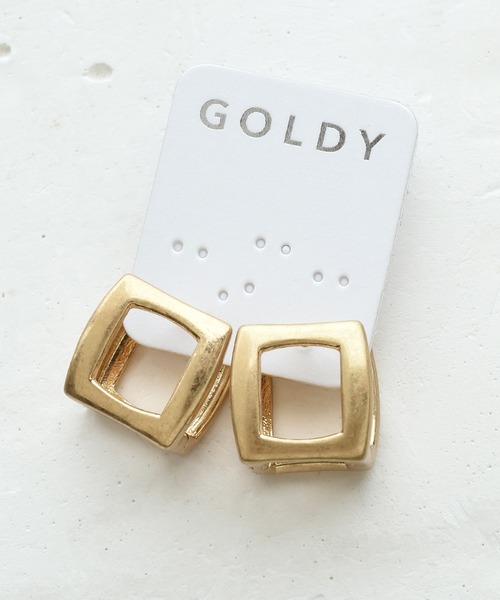 GOLDY(ゴールディ)の「スクエア ホロウ ワンタッチ ピアス(ピアス(両耳用)・レディース・シルバー/ゴールド/シルバー系その他/ゴールド系その他・FREE)」の7枚目の写真