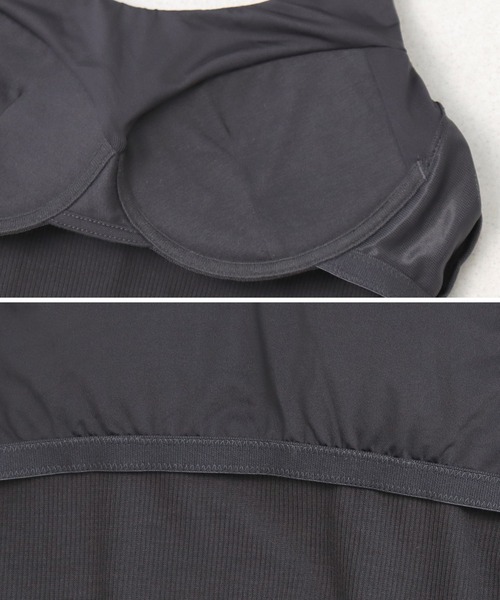 tu-hacci(ツーハッチ)の「【170万枚突破!】おしゃれもブラもね。BRAmoneなら一枚でナチュ盛りが叶う!リブタンクトップ(ノンワイヤーtype)(タンクトップ・レディース・ブラック/グレイッシュベージュ/チャコールグレー/アッシュブラウン・S/SG/M/MG/L/LG/XL)」の5枚目の写真