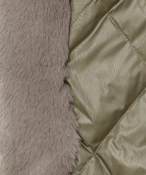 INED CLARO（イネドクラロ）の「エコファー×キルティングダウンベスト（ダウンベスト・レディース・モカ/アイボリー・フリー）」の10枚目の写真