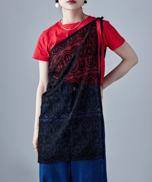 etoll.(エトル)の「刺繍オーガンジーラップSK(スカート・レディース・ホワイト/アイボリー/ブラック・M)」の1枚目の写真