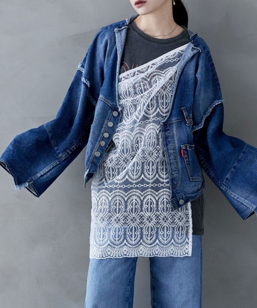 etoll.(エトル)の「刺繍オーガンジーラップSK(スカート・レディース・ホワイト/アイボリー/ブラック・M)」の4枚目の写真