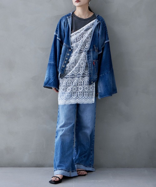 etoll.(エトル)の「刺繍オーガンジーラップSK(スカート・レディース・ホワイト/アイボリー/ブラック・M)」の5枚目の写真