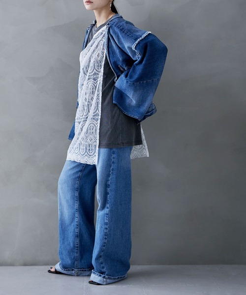 etoll.(エトル)の「刺繍オーガンジーラップSK(スカート・レディース・ホワイト/アイボリー/ブラック・M)」の6枚目の写真