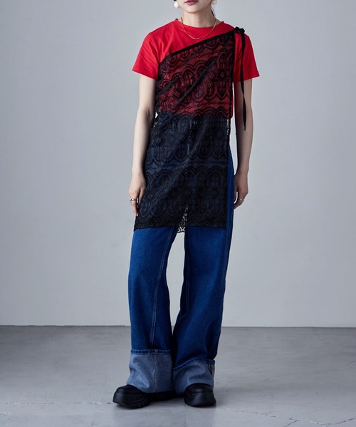 etoll.(エトル)の「刺繍オーガンジーラップSK(スカート・レディース・ホワイト/アイボリー/ブラック・M)」の18枚目の写真