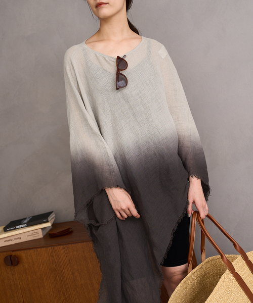 IENA（イエナ）の「PROTAGONISTA/プロタゴニスタ poncho ポンチョ（その他トップス・レディース・チャコールグレー・FREE）」の7枚目の写真