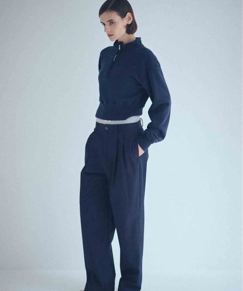 SEA（シー）の「チノ ワイド トラウザーズ（チノパンツ・レディース・アイボリー/ブラック・0/1）」の2枚目の写真