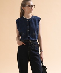 sara&cake | ボックスシルエットデニムベスト(ベスト)