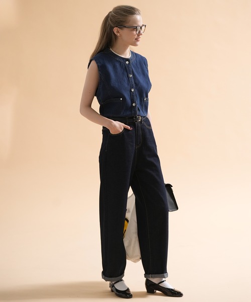 sara&cake（サラアンドケイク）の「ボックスシルエットデニムベスト（ベスト・レディース・インディゴブルー・FREE）」の10枚目の写真