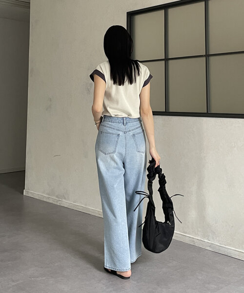 Thevon（ゼボン）の「袖先配色フレンチニットプルオーバー（ニット/セーター・レディース・ブラック/ベージュ/ライトグレー/グリーン・FREE）」の20枚目の写真