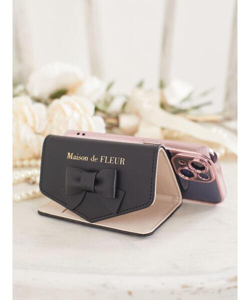 Maison de FLEUR（メゾンドフルール）の「リボンスマホスタンドカードケース（スマホグッズ・レディース・ブラック/ピンクベージュ/ブルー系その他7・FREE）」の6枚目の写真