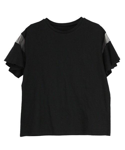 and it_(アンドイット)の「フレアシースルースリーブカットソー(Tシャツ/カットソー・レディース・オフホワイト/ブラック/ピンク/ベージュ・M)」の19枚目の写真