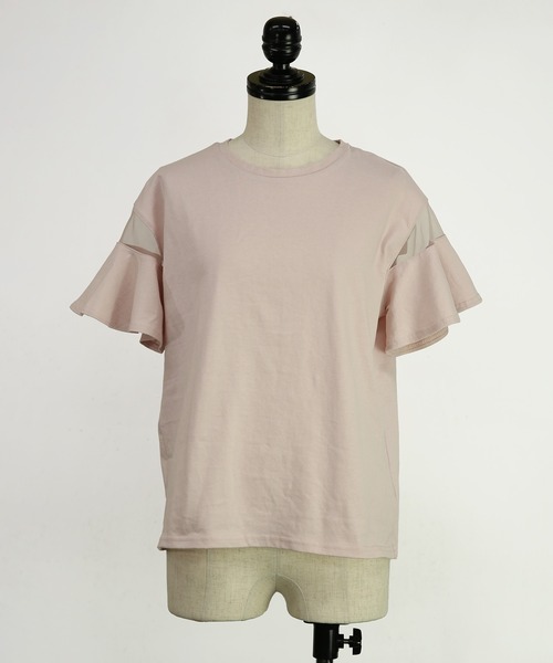 and it_(アンドイット)の「フレアシースルースリーブカットソー(Tシャツ/カットソー・レディース・オフホワイト/ブラック/ピンク/ベージュ・M)」の22枚目の写真