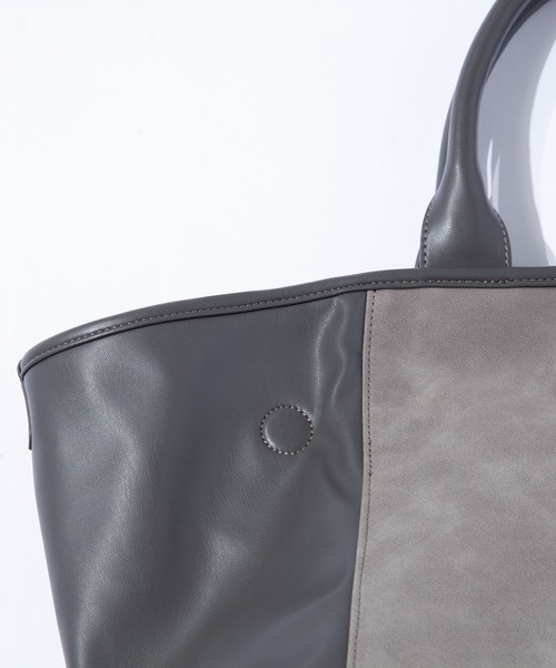 F/CE. （エフシーイー）の「F/CE. TECH LEATHER 2WAY TOTE / エフシーイー テック レザー 2WAY トート（トートバッグ・メンズ・グレー/ベージュ・FREE）」の4枚目の写真
