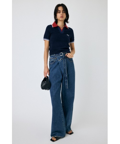 MOUSSY（マウジー）の「DOUBLE COLLAR PILE SKIPPER Tシャツ（Tシャツ/カットソー・レディース・ネイビー/オフホワイト/オレンジ系その他・FREE）」の19枚目の写真