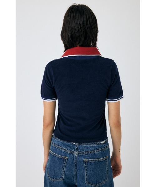 MOUSSY（マウジー）の「DOUBLE COLLAR PILE SKIPPER Tシャツ（Tシャツ/カットソー・レディース・ネイビー/オフホワイト/オレンジ系その他・FREE）」の14枚目の写真