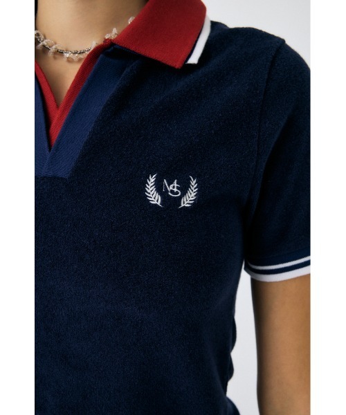 MOUSSY（マウジー）の「DOUBLE COLLAR PILE SKIPPER Tシャツ（Tシャツ/カットソー・レディース・ネイビー/オフホワイト/オレンジ系その他・FREE）」の12枚目の写真