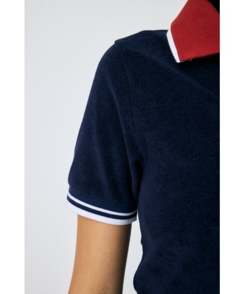 MOUSSY（マウジー）の「DOUBLE COLLAR PILE SKIPPER Tシャツ（Tシャツ/カットソー・レディース・ネイビー/オフホワイト/オレンジ系その他・FREE）」の11枚目の写真