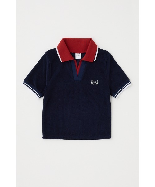 MOUSSY（マウジー）の「DOUBLE COLLAR PILE SKIPPER Tシャツ（Tシャツ/カットソー・レディース・ネイビー/オフホワイト/オレンジ系その他・FREE）」の9枚目の写真