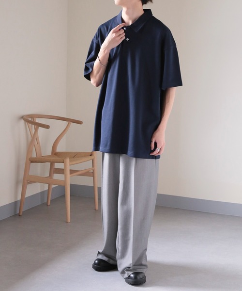 SETUP7（セットアップセブン）の「【SETUP7】リラックスフィット鹿の子ポロシャツ SCCH388（ポロシャツ・メンズ・アイボリー/ブラック/ネイビー・FREE）」の20枚目の写真