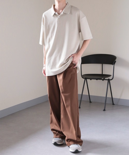 SETUP7（セットアップセブン）の「【SETUP7】リラックスフィット鹿の子ポロシャツ SCCH388（ポロシャツ・メンズ・アイボリー/ブラック/ネイビー・FREE）」の15枚目の写真