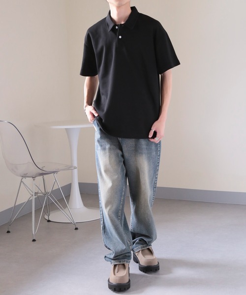 SETUP7（セットアップセブン）の「【SETUP7】リラックスフィット鹿の子ポロシャツ SCCH388（ポロシャツ・メンズ・アイボリー/ブラック/ネイビー・FREE）」の10枚目の写真