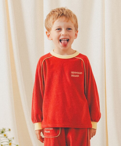 こども ビームス(コドモビームス)の「ベロア パイル プルオーバー 2024(90~150cm)(Tシャツ/カットソー・キッズ・ブルー/レッド・150/140/130/120/110/100/90)」の2枚目の写真