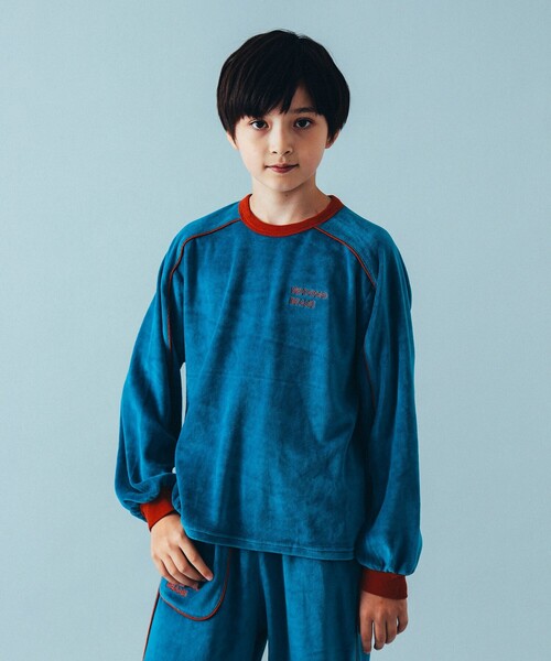 こども ビームス(コドモビームス)の「ベロア パイル プルオーバー 2024(90~150cm)(Tシャツ/カットソー・キッズ・ブルー/レッド・150/140/130/120/110/100/90)」の4枚目の写真
