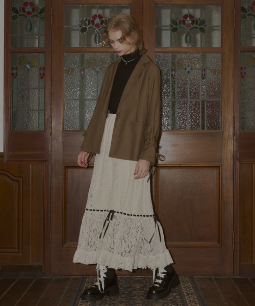 idemイデムromanticlaceribbonskirtレースリボンスカート idem（イデム）の「romantic lace ribbon skirt / レースリボン