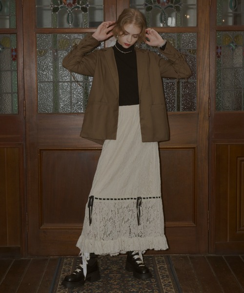 idem(イデム)の「romantic lace ribbon skirt / レースリボンスカート(スカート・レディース・アイボリー・FREE/SMALL)」の7枚目の写真
