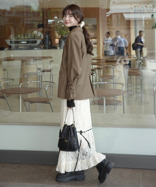 idemイデムromanticlaceribbonskirtレースリボンスカート idem（イデム）の「romantic lace ribbon skirt / レースリボン