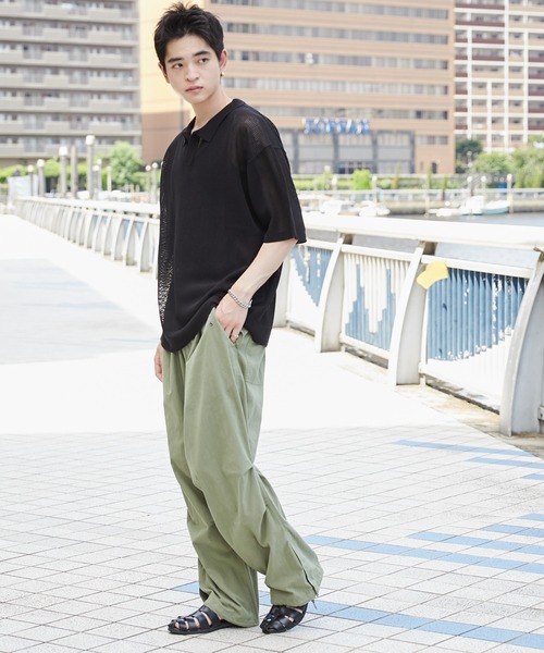 WEGO（ウィゴー）の「WEGO/メッシュポロニットプルオーバー（ニット/セーター・メンズ・ブラック/マスタード・MEDIUM/LARGE）」の11枚目の写真