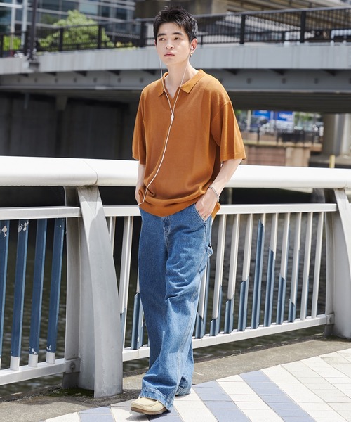 WEGO（ウィゴー）の「WEGO/メッシュポロニットプルオーバー（ニット/セーター・メンズ・ブラック/マスタード・MEDIUM/LARGE）」の12枚目の写真