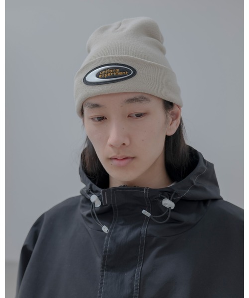 uniform experiment（ユニフォームエクスペリメント）の「OVAL CUFF BEANIE（ニットキャップ/ビーニー・メンズ・オレンジ/ブラック/ライトグレー・FREE）」の8枚目の写真