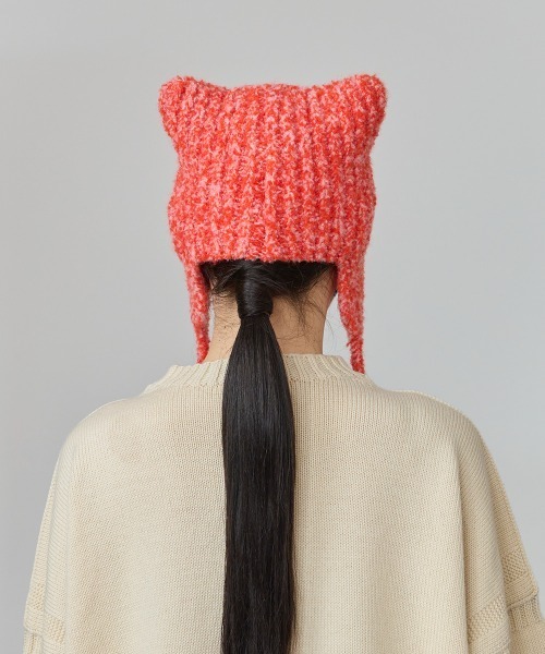 即日発送 OVERRIDE（オーバーライド）の「OVERRIDE KNIT CURLY CAT GUIDE 帽子