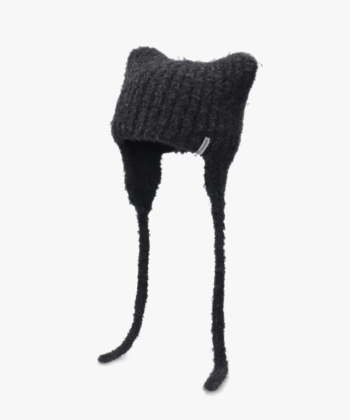 OVERRIDE（オーバーライド）の「OVERRIDE KNIT CURLY CAT GUIDE SG / オーバーライド（ニットキャップ/ビーニー・レディース・オレンジ/ダークグレー/ホワイト・57~59cm）」の18枚目の写真