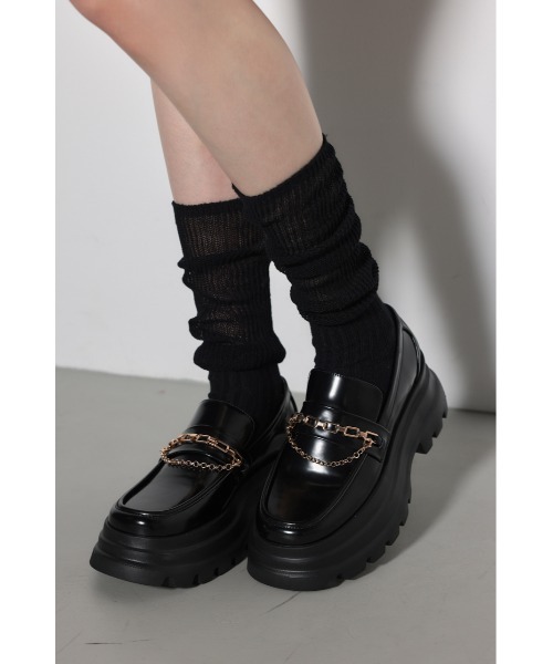 rienda（リエンダ）の「ルーズシアーソックス（ソックス/靴下・レディース・ブラック/グレー・FREE）」の4枚目の写真