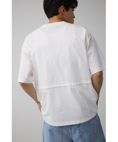 AZUL by moussy(アズールバイマウジー)の「SBC FUNKワッペンドッキングT(Tシャツ/カットソー・メンズ・ホワイト/ブラック/ライトイエロー・FREE)」の4枚目の写真