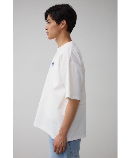 AZUL by moussy(アズールバイマウジー)の「SBC FUNKワッペンドッキングT(Tシャツ/カットソー・メンズ・ホワイト/ブラック/ライトイエロー・FREE)」の7枚目の写真