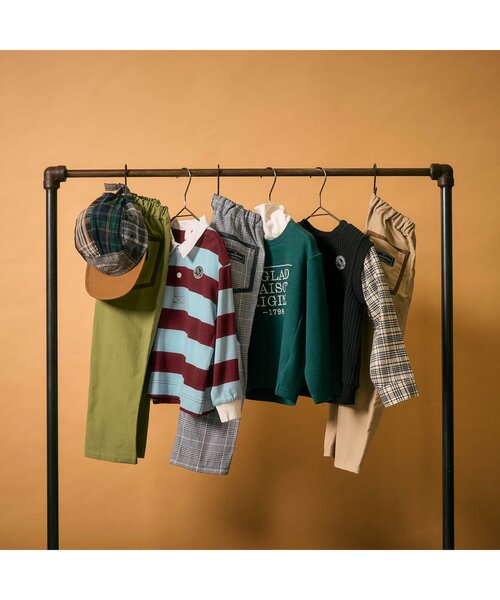 apres les cours（アプレレクール）の「ワイドボーダーポロシャツ（ポロシャツ・キッズ・エンジ/グリーン・80/90/100/110/120/130）」の5枚目の写真