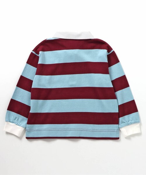 apres les cours（アプレレクール）の「ワイドボーダーポロシャツ（ポロシャツ・キッズ・エンジ/グリーン・80/90/100/110/120/130）」の8枚目の写真