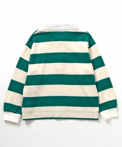 apres les cours（アプレレクール）の「ワイドボーダーポロシャツ（ポロシャツ・キッズ・エンジ/グリーン・80/90/100/110/120/130）」の9枚目の写真