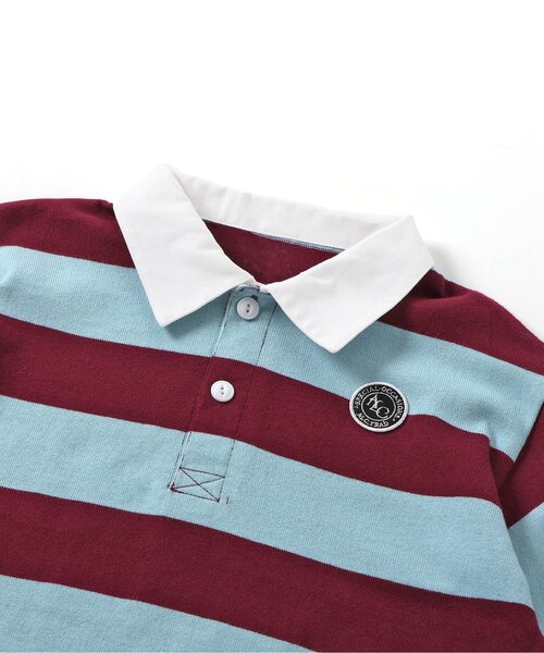 apres les cours（アプレレクール）の「ワイドボーダーポロシャツ（ポロシャツ・キッズ・エンジ/グリーン・80/90/100/110/120/130）」の10枚目の写真