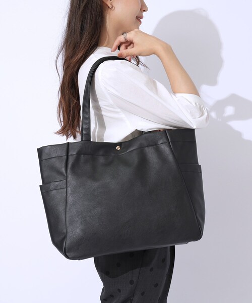 SHOO・LA・RUE（シューラルー）の「◆【A4】サイドポケットトートバッグ（トートバッグ・レディース・ブラック/ブルー/グレー/ベージュ・00）」の21枚目の写真