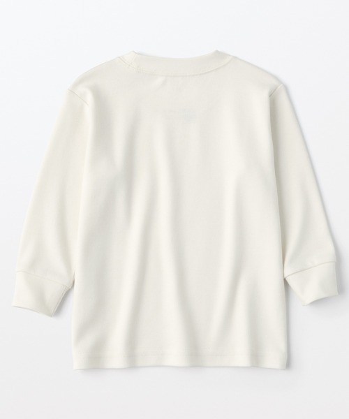 無印良品(ムジルシリョウヒン)の「ベビー あたまするっと起毛スムースクルーネック長袖Tシャツ(Tシャツ/カットソー・キッズ・スモークピンク/オフホワイト/ライトグリーン系/ネイビー系/ピンク系/ブルー系・80/90/100)」の9枚目の写真