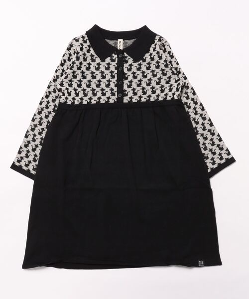 nino(ニノ)の「KNIT Catジャガードワンピース(ワンピース・キッズ・ブラック/エメラルド・120cm/100cm/110cm)」の16枚目の写真